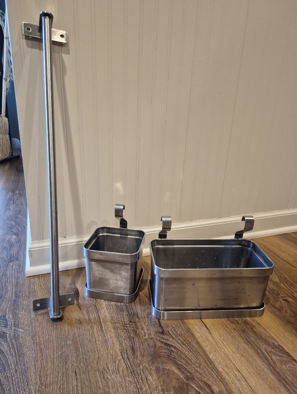 Ikea Grundtal Stainless Steel Hanging  Organizer Set